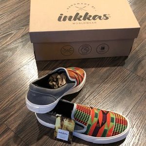 NWT Inkkas kente slip on shoes